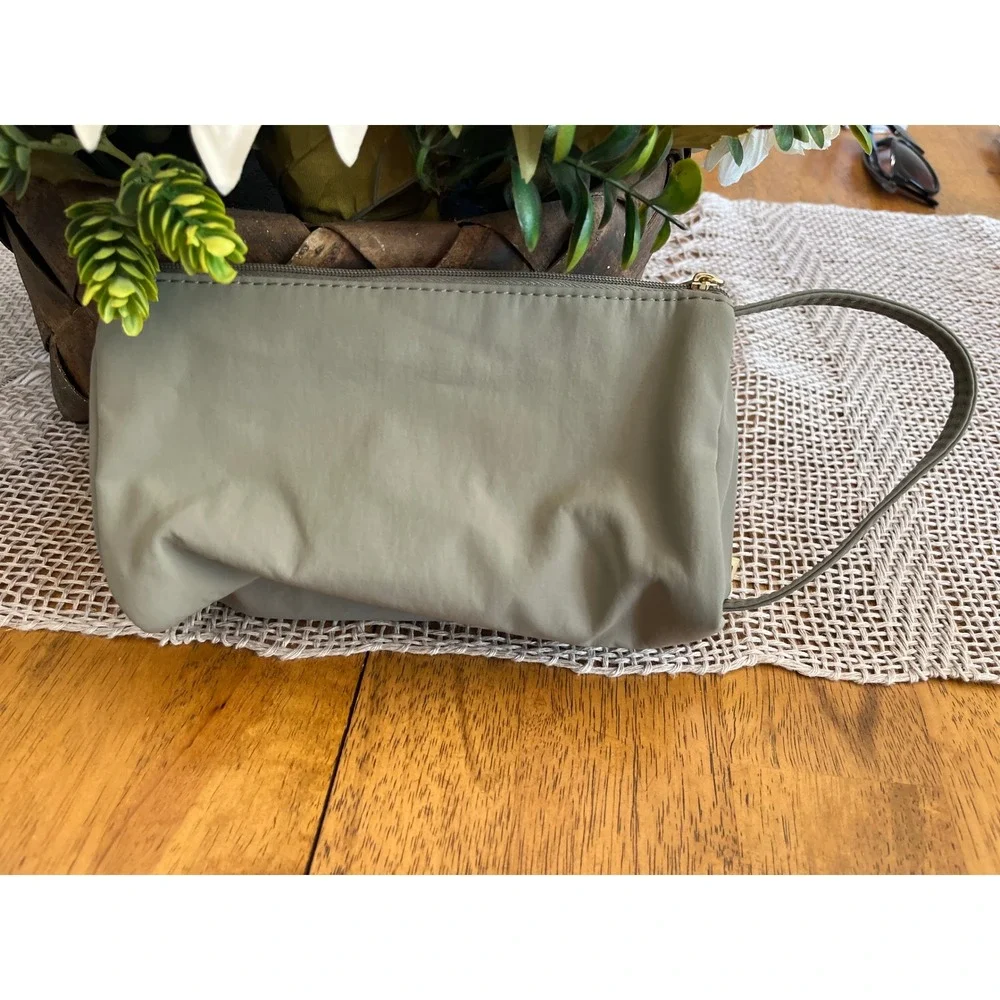 Isaac Mizrahi Accessory Bag Sage Green with Gold Details